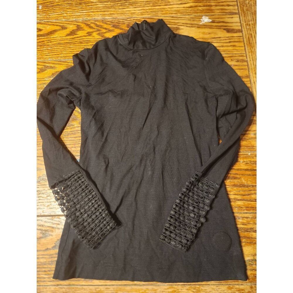Akris Punto black long sleeve modal shirt sz 4